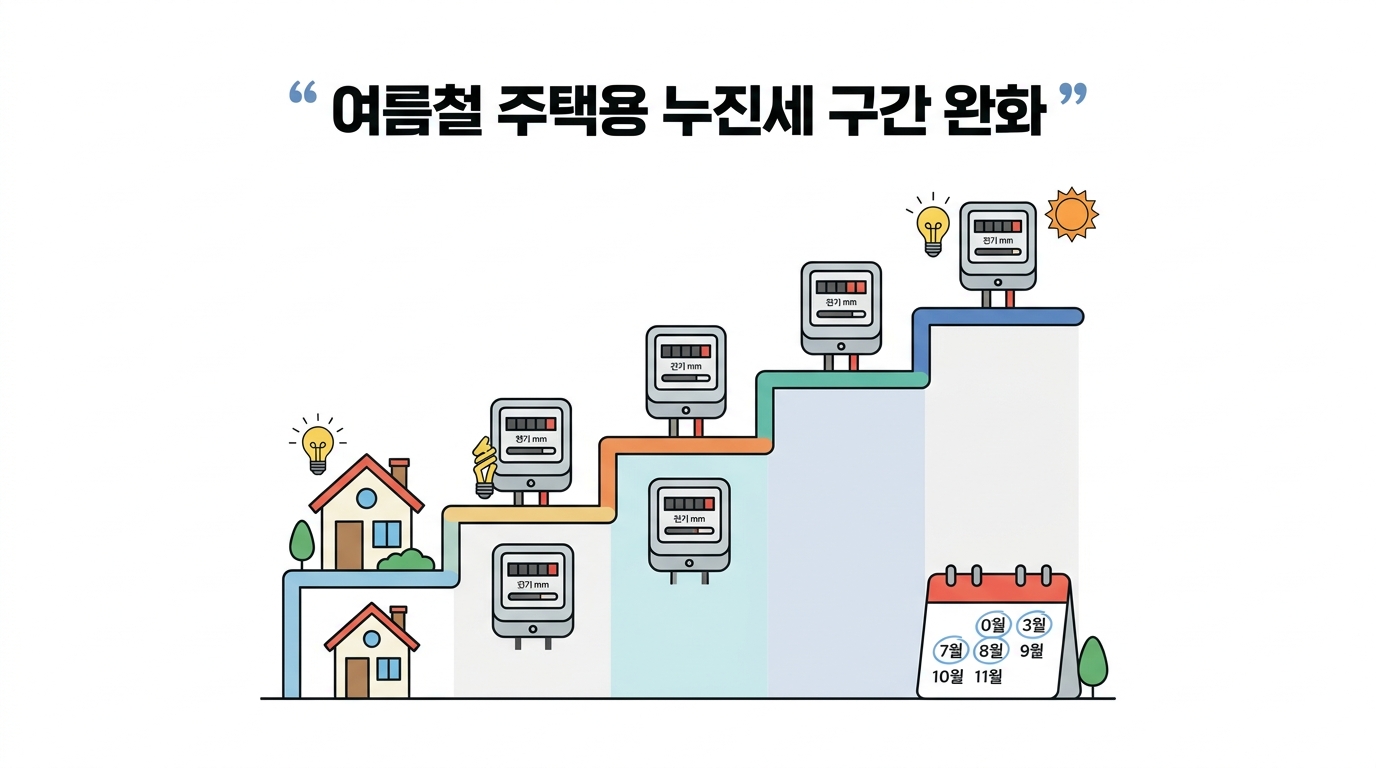 여름철 주택용 누진세 구간 완화 인포그래픽