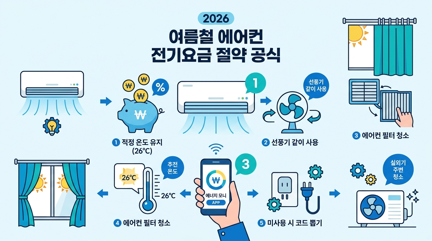 2026 에어컨 전기요금 절약 방법 총정리