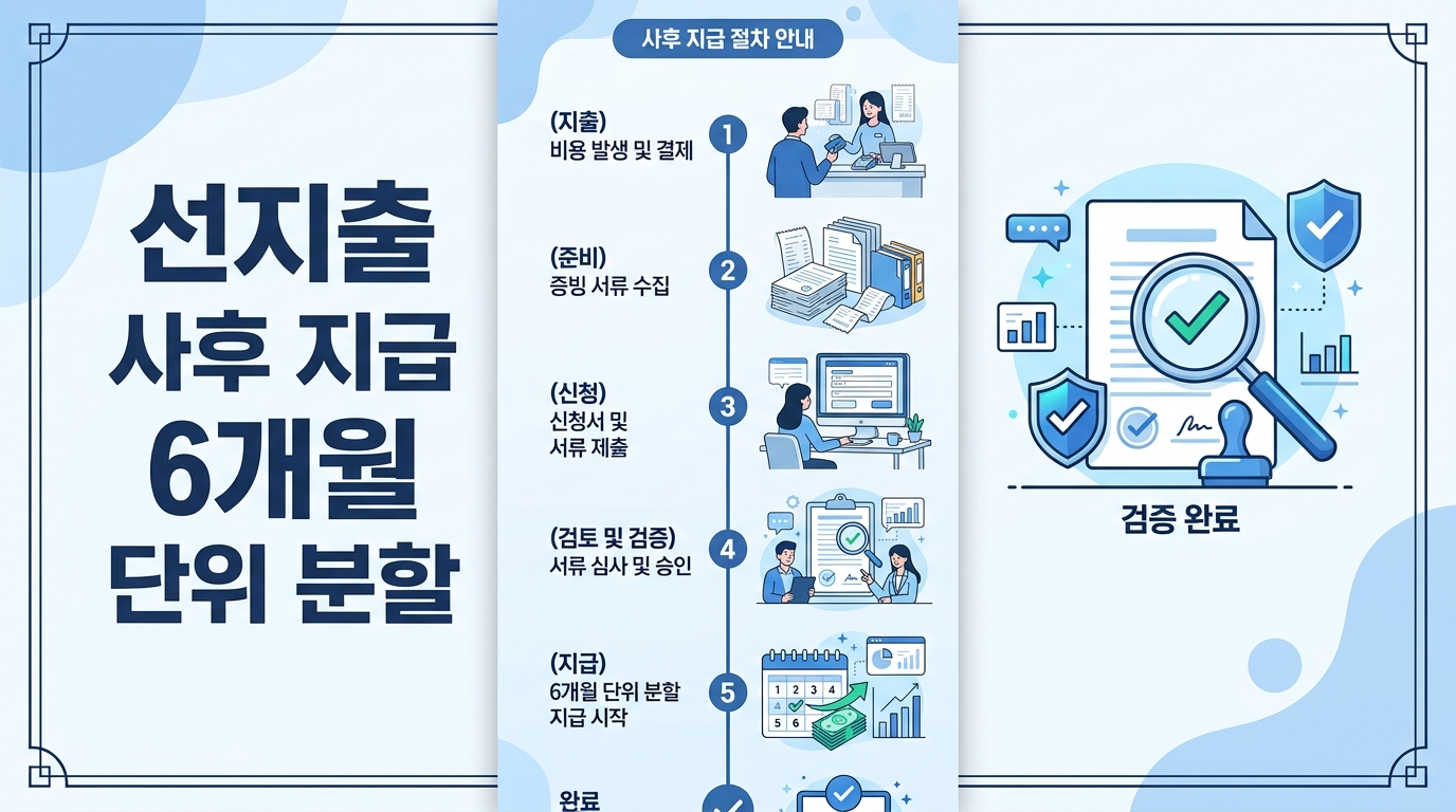 선지출 사후 지급 6개월 단위 분할 안내 이미지