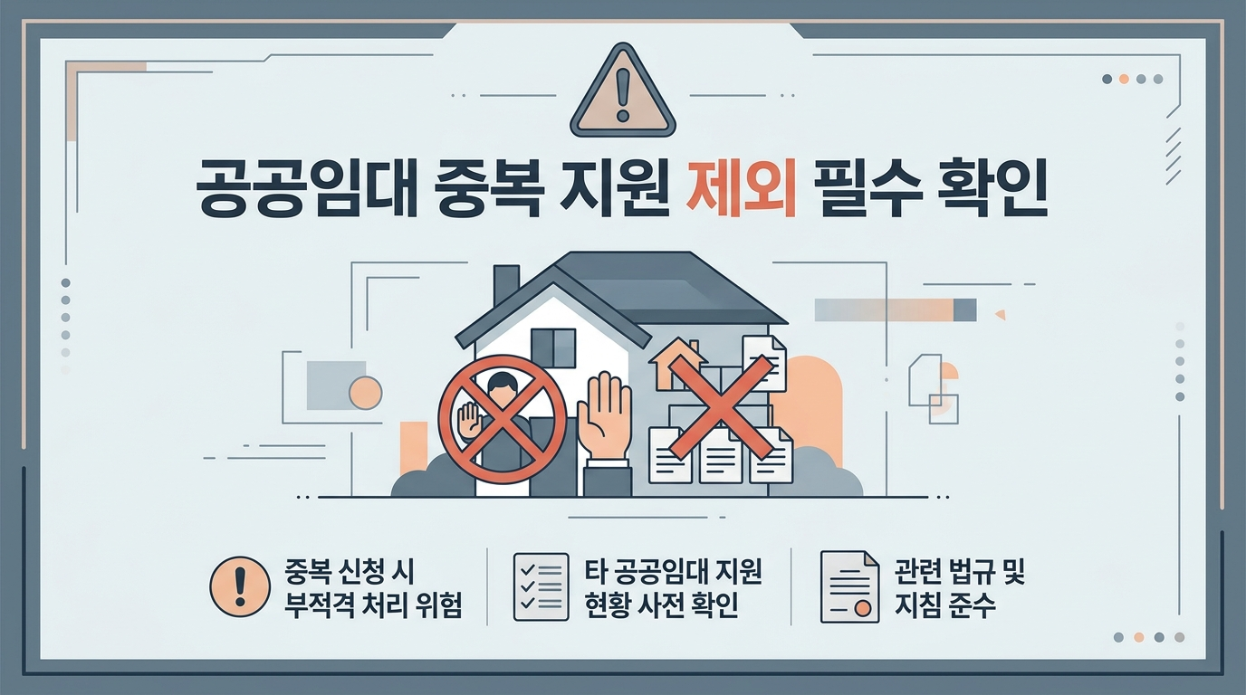 공공임대 중복 지원 제외 필수 확인 이미지