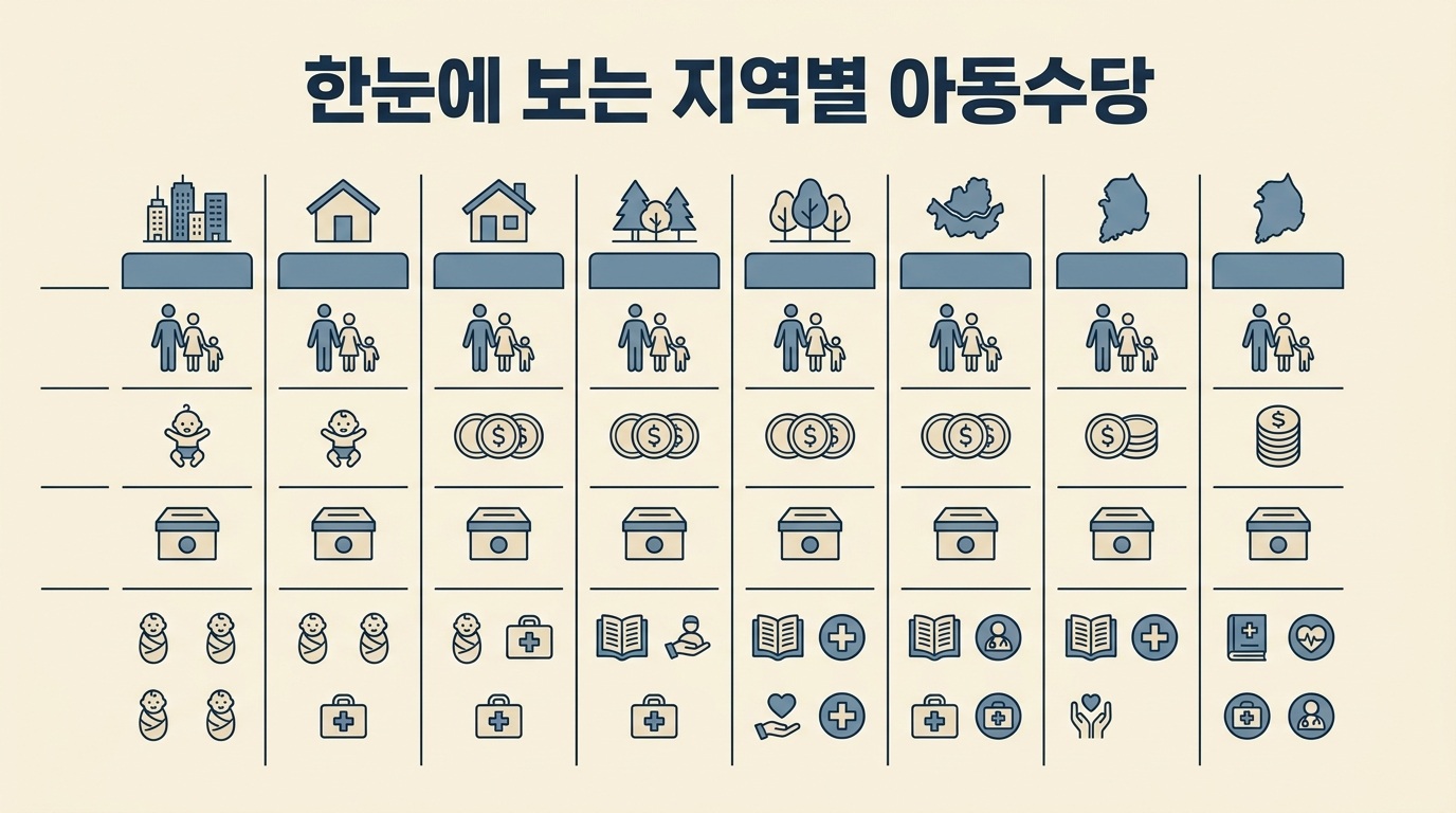 2026년 지역별 아동수당 지급액 요약