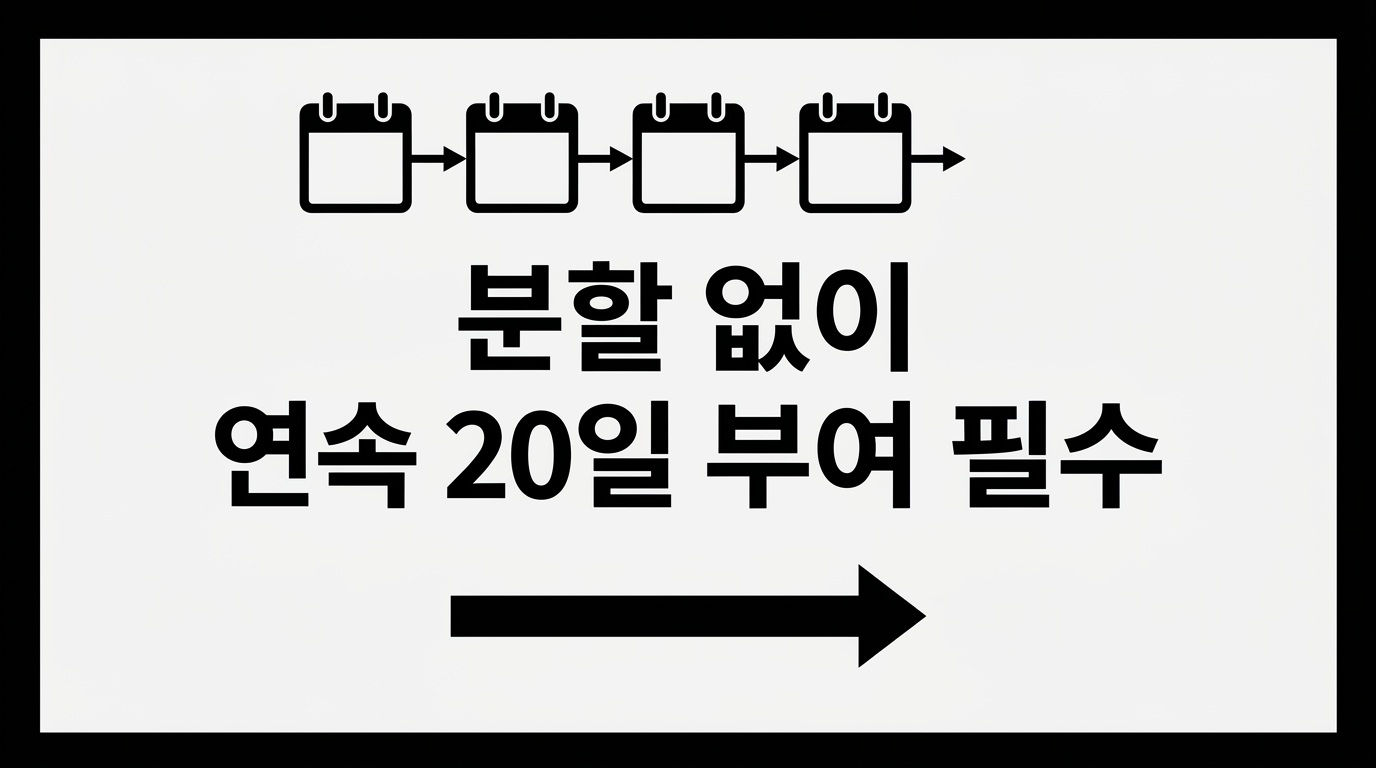 분할 없이 연속 20일 부여 필수 안내