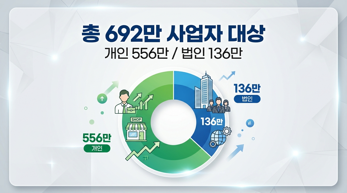 부가가치세 확정신고 대상 총 692만 사업자 안내