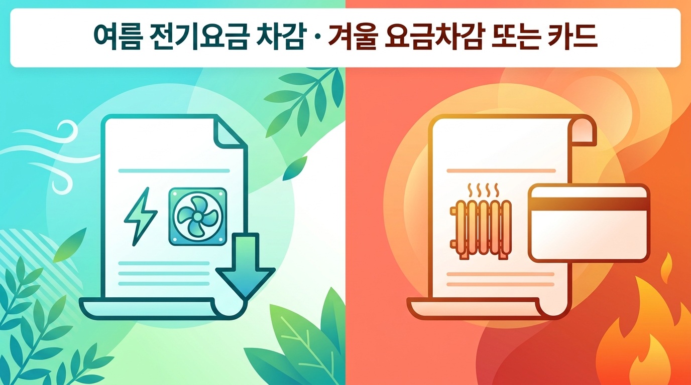 여름에는 전기요금 차감, 겨울에는 요금차감 또는 카드로 사용하는 차이 안내