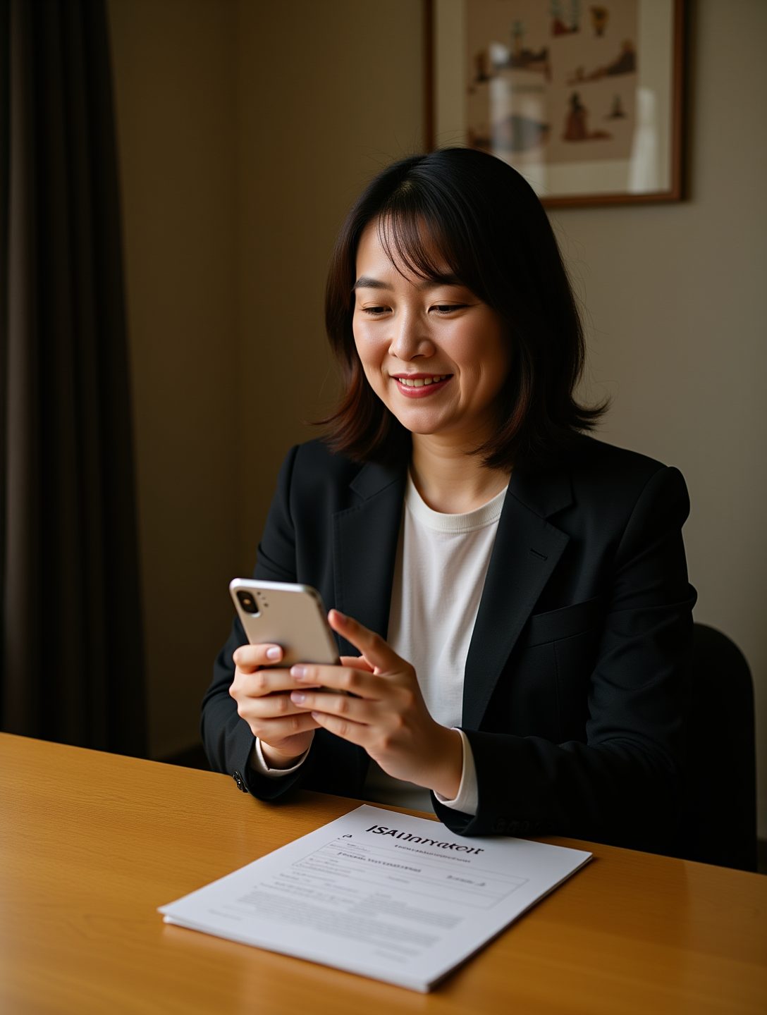 40대 직장인이 집에서 ISA 계좌 만기일을 확인하는 장면
