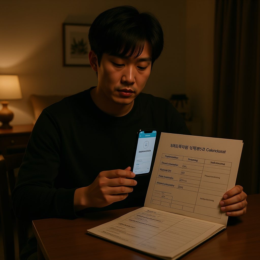 청년미래적금 신청과 심사, 계좌개설 일정을 확인하는 장면