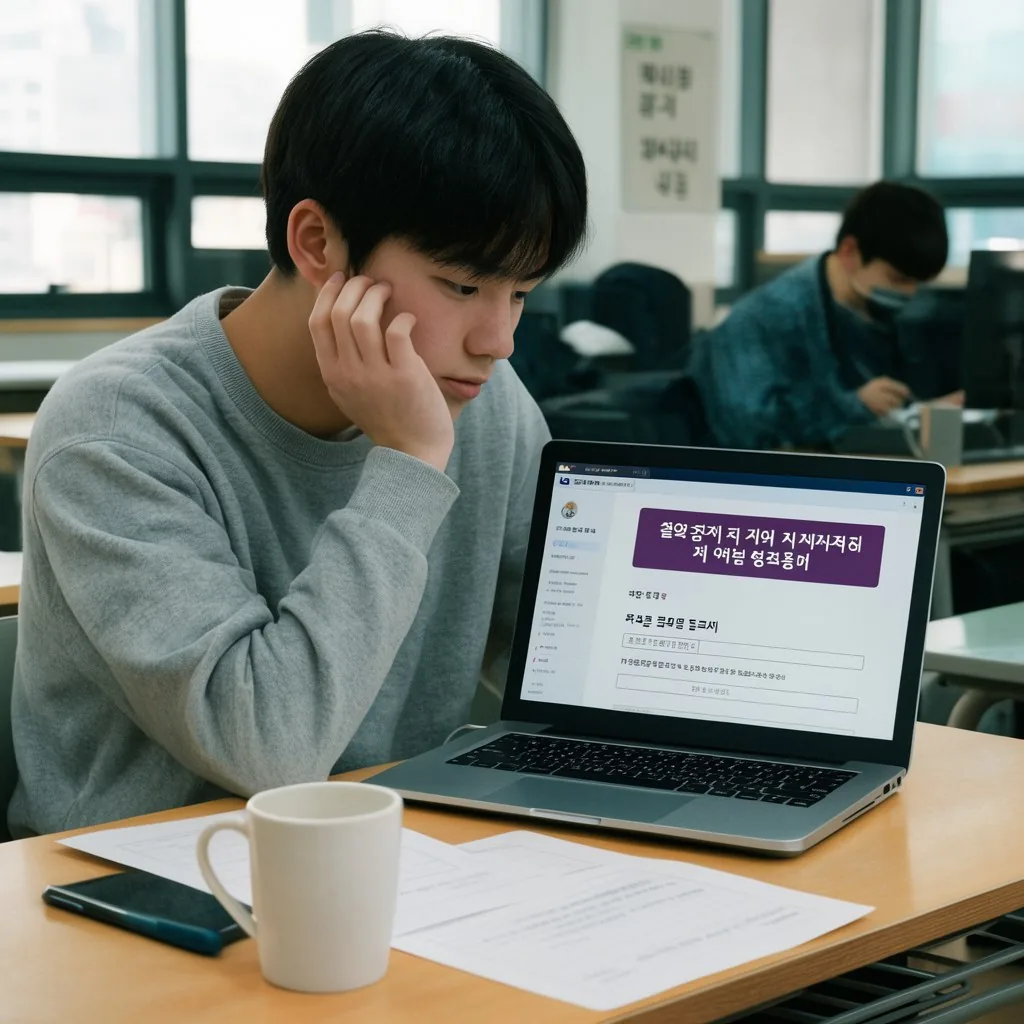 장학금 신청에서 증빙서류와 신청 문항을 구분하는 장면