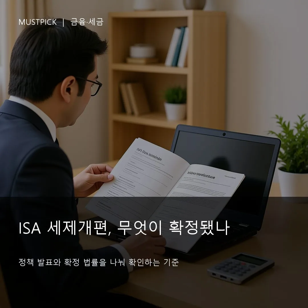isa 세제개편과 법률 확인