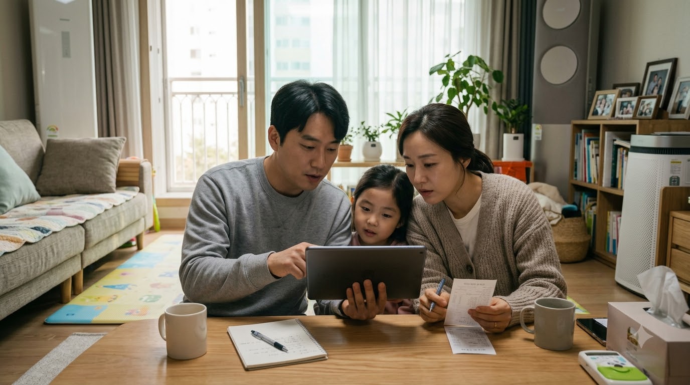 영수증 검토 모습